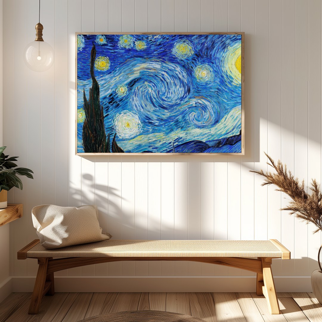 Experience the mesmerizing dance of stars with this captivating nightscape. The swirling patterns for Hallway