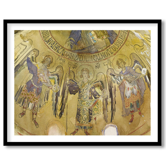 Immerse yourself in the ethereal beauty of an ancient celestial fresco, adorned with graceful for abode