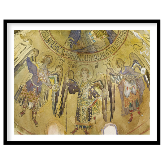 Immerse yourself in the ethereal beauty of an ancient celestial fresco, adorned with graceful for abode