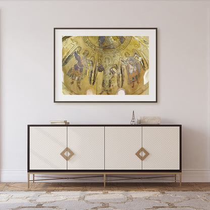 Immerse yourself in the ethereal beauty of an ancient celestial fresco, adorned with graceful for Foyer