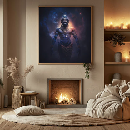 Invite the divine and the mystical into your space with this stunning artwork, capturing a guardian for Hall
