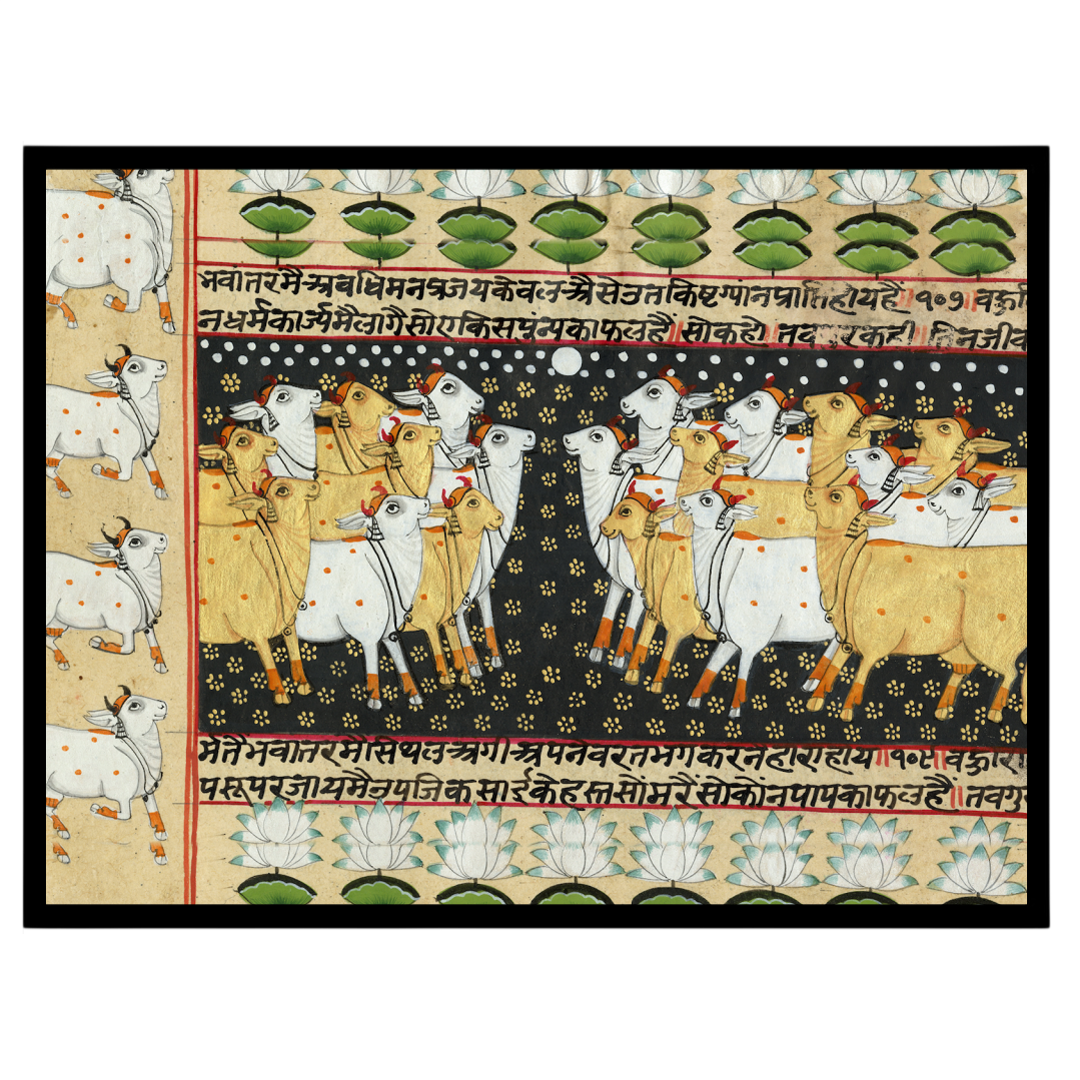 Immerse yourself in the mystical world of Indian tradition with this exquisite Pichwai artwork for place
