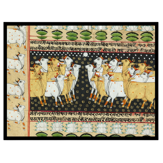 Immerse yourself in the mystical world of Indian tradition with this exquisite Pichwai artwork for place