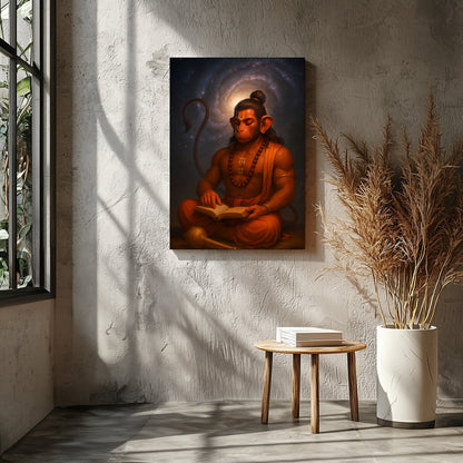 Immerse yourself in the tranquil beauty of divine wisdom with this stunning depiction of Hanuman for Entrance