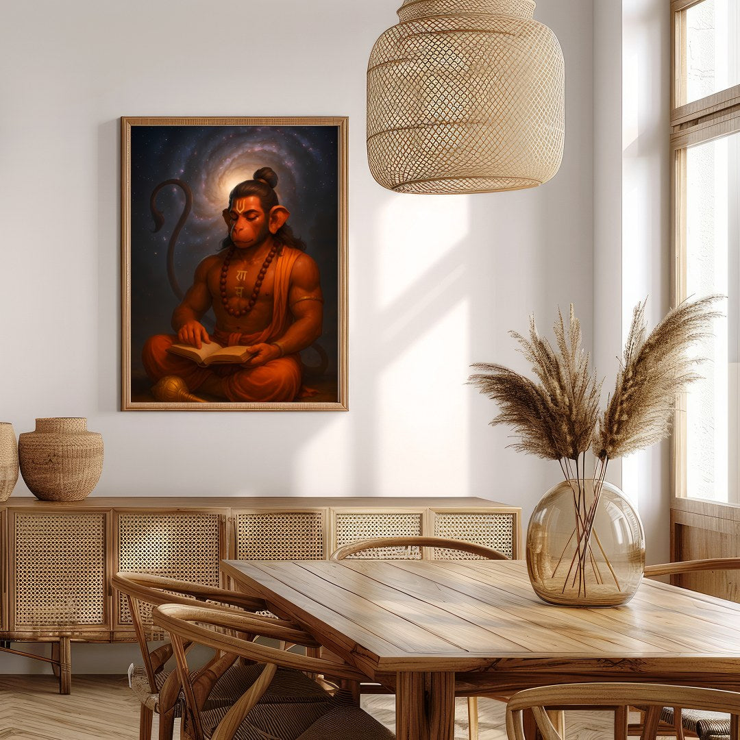 Immerse yourself in the tranquil beauty of divine wisdom with this stunning depiction of Hanuman for Extra Kitchen