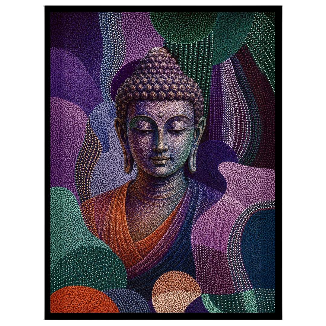 Immerse your space in tranquility with this mesmerizing depiction of Lord Buddha enveloped in a for gallery