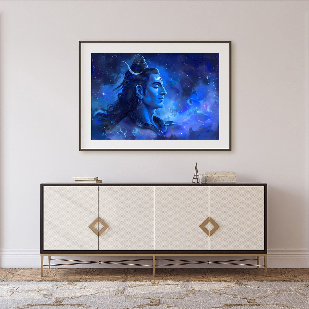 Immerse your space in the tranquil beauty of this mesmerizing celestial portrait. The artwork for Foyer