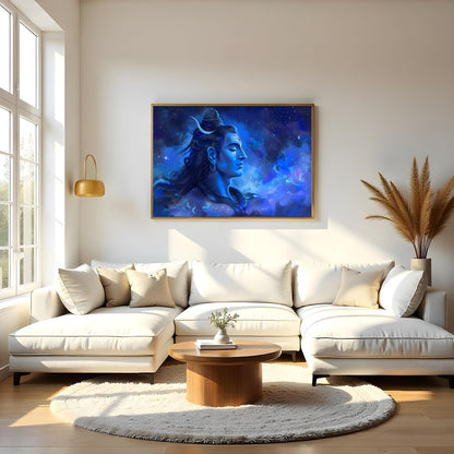 Immerse your space in the tranquil beauty of this mesmerizing celestial portrait. The artwork for Living Room