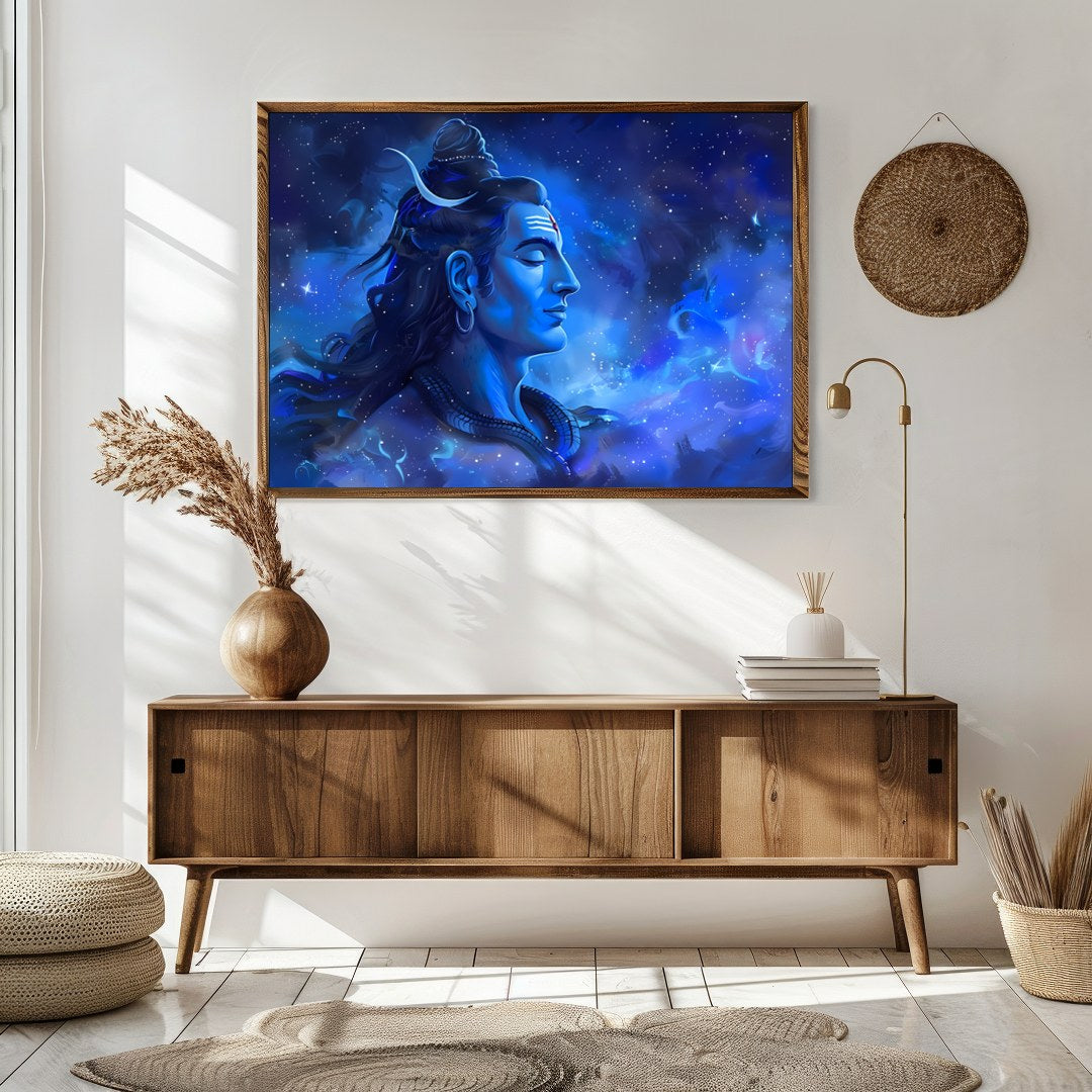 Immerse your space in the tranquil beauty of this mesmerizing celestial portrait. The artwork for Sitting Area