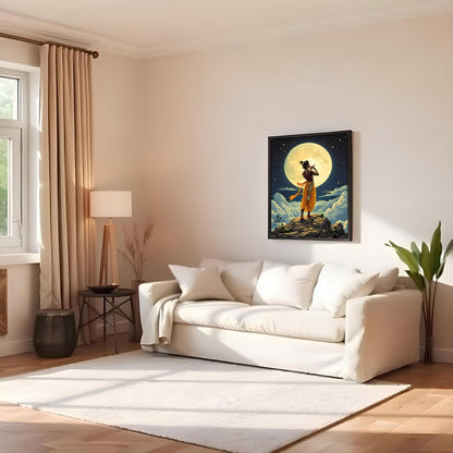 Immerse yourself in the divine serenity of 'Celestial Melody Under the Moonlight', a captivating for Family Room