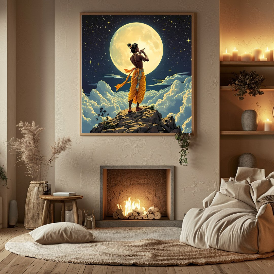 Immerse yourself in the divine serenity of 'Celestial Melody Under the Moonlight', a captivating for Hall