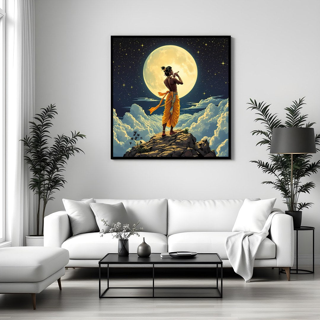 Immerse yourself in the divine serenity of 'Celestial Melody Under the Moonlight', a captivating for Sitting Area
