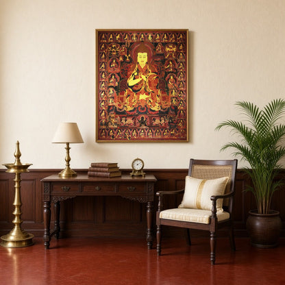 Immerse yourself in the sacred teachings of Tibetan Buddhism with this exquisite Thangka artwork for Study