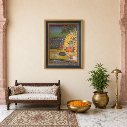 Immerse yourself in the divine tranquility of this exquisite Indian Miniature artwork. Lord Shiva for Entrance
