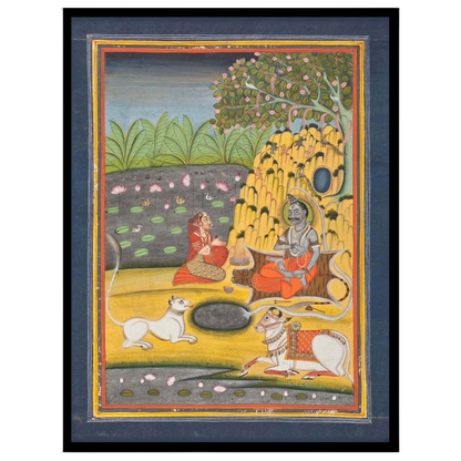 Immerse yourself in the divine tranquility of this exquisite Indian Miniature artwork. Lord Shiva for sweet-home