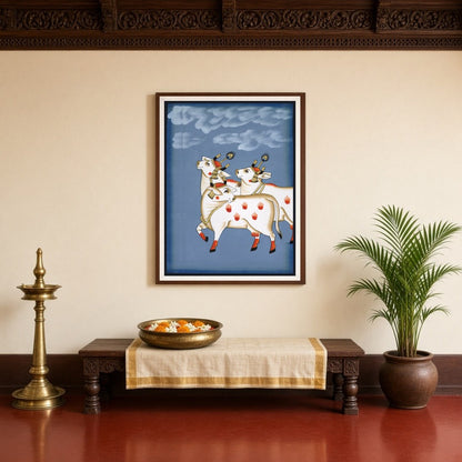 Discover the divine charm of these celestial cows, each an embodiment of nurturing and abundance in for Entrance