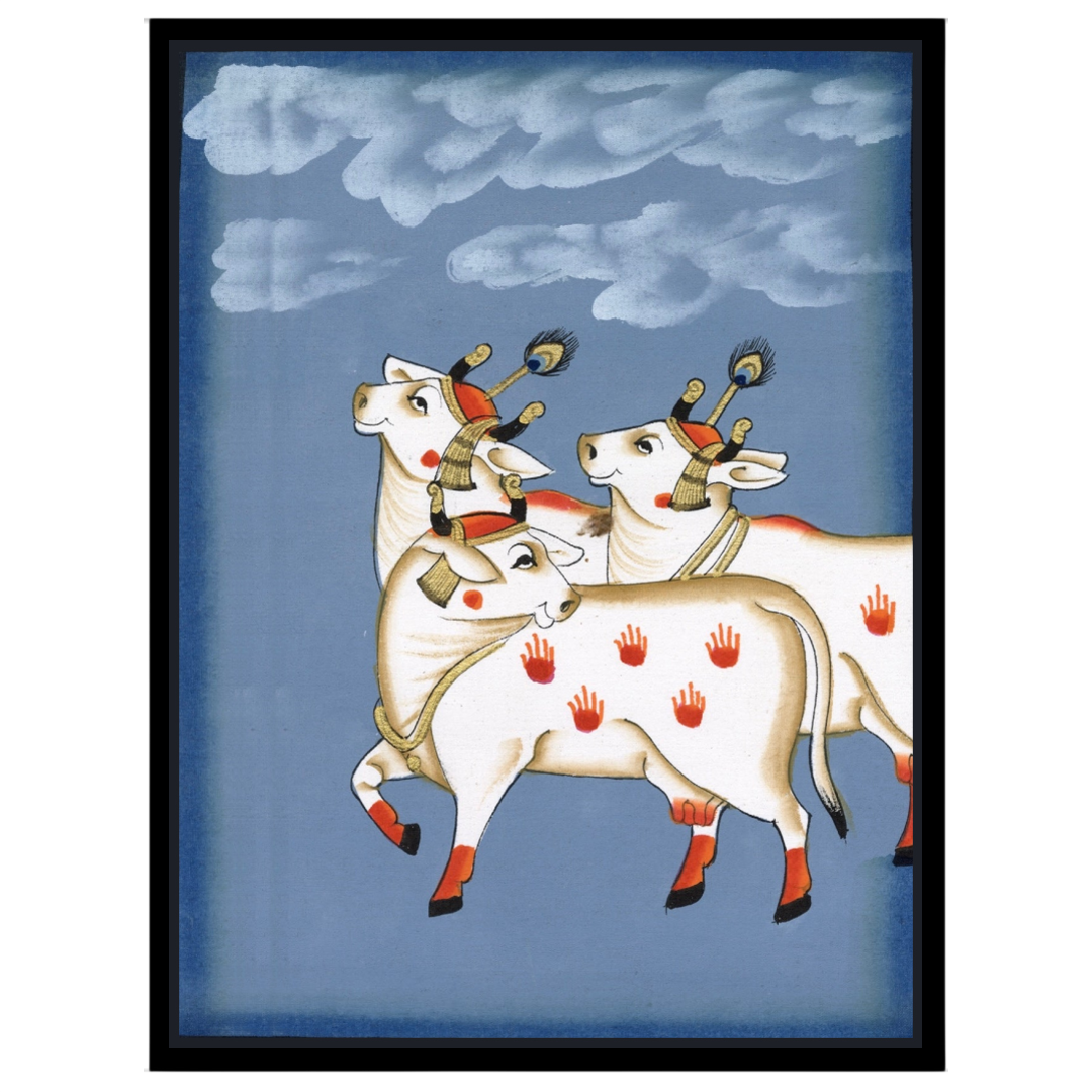 Discover the divine charm of these celestial cows, each an embodiment of nurturing and abundance in for room