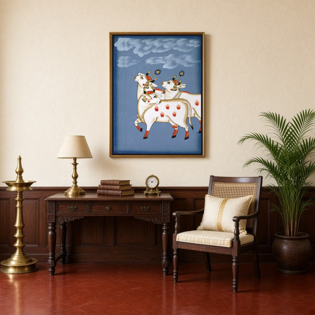 Discover the divine charm of these celestial cows, each an embodiment of nurturing and abundance in for Study