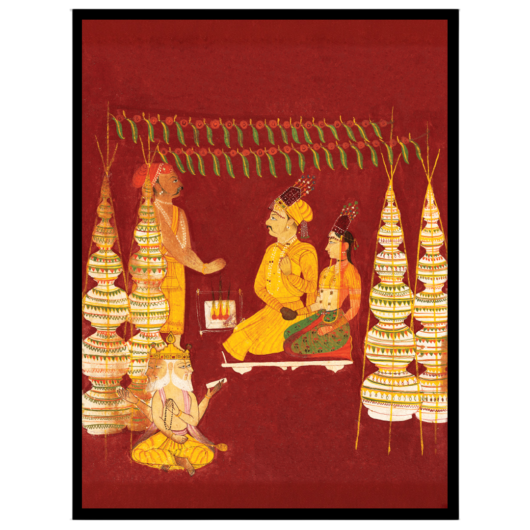 Experience a divine moment captured in this mesmerizing artwork, depicting a sacred wedding for sanctuary