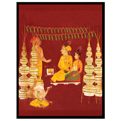 Experience a divine moment captured in this mesmerizing artwork, depicting a sacred wedding for sanctuary