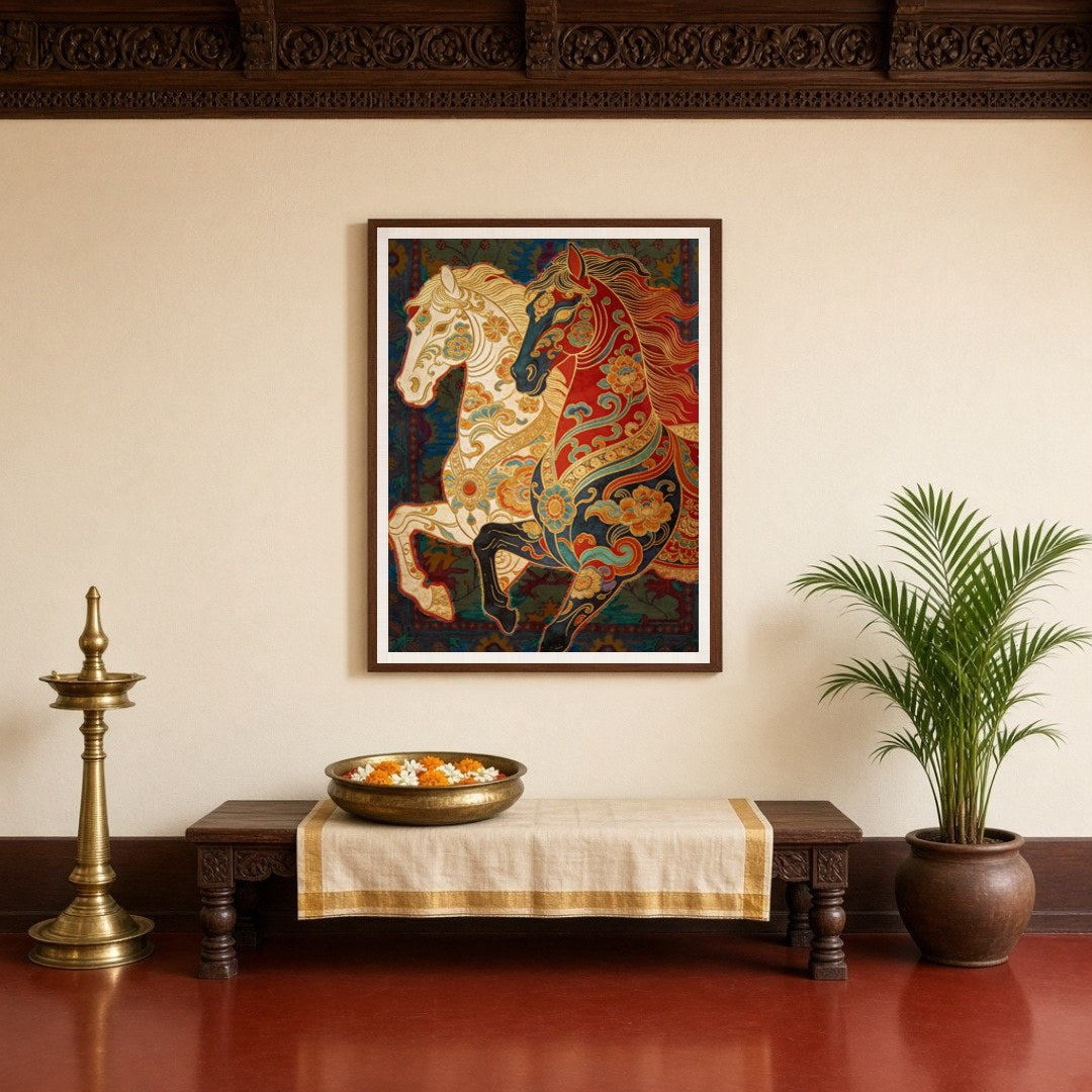 Immerse yourself in the rich traditions of Indian folklore with this captivating Pattachitra for Entrance