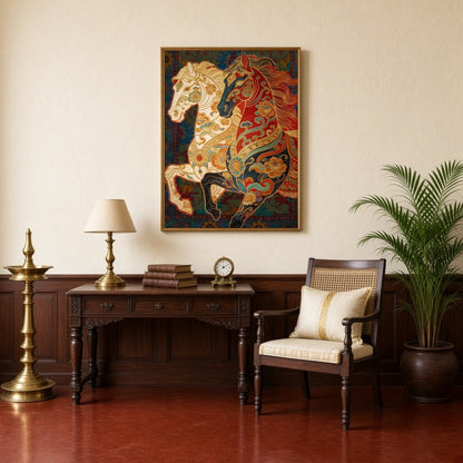Immerse yourself in the rich traditions of Indian folklore with this captivating Pattachitra for Study