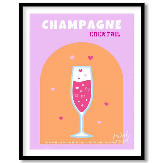 This charming and festive poster features a delightful Champagne Cocktail, rendered with a touch of… for home