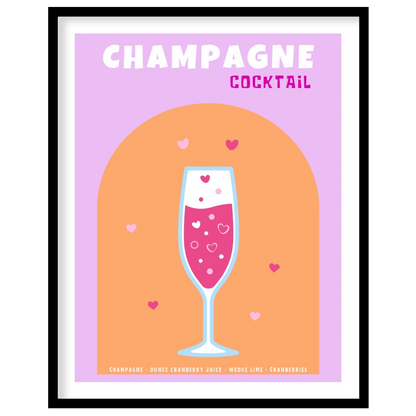 This charming and festive poster features a delightful Champagne Cocktail, rendered with a touch of… for home