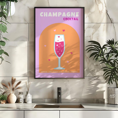This charming and festive poster features a delightful Champagne Cocktail, rendered with a touch of… for kitchen