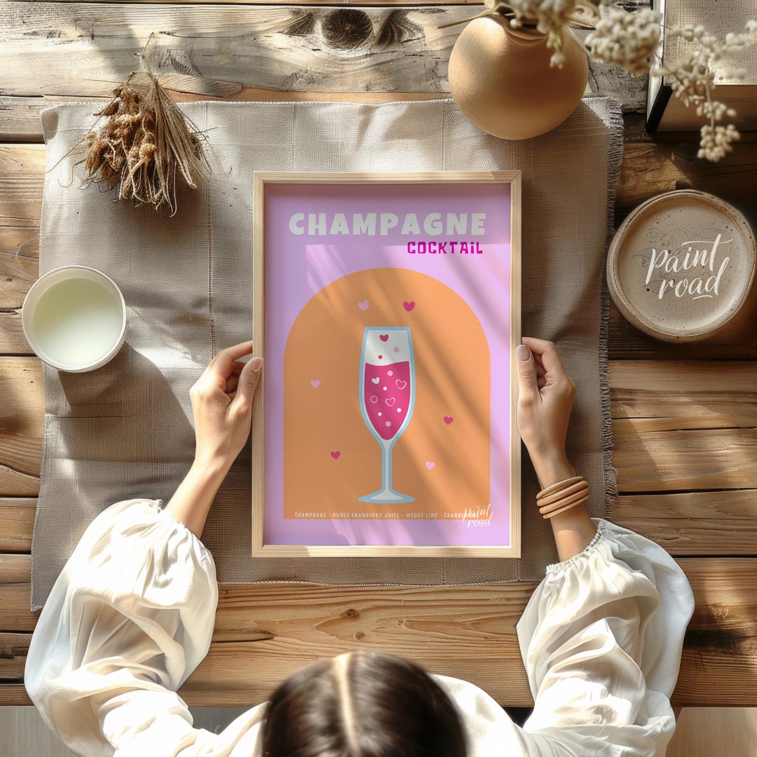 This charming and festive poster features a delightful Champagne Cocktail, rendered with a touch of… for other