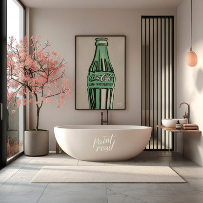 This elegant poster showcases the iconic "N°5 CHANEL" branding in bold, clean typography, repeated … for bathroom