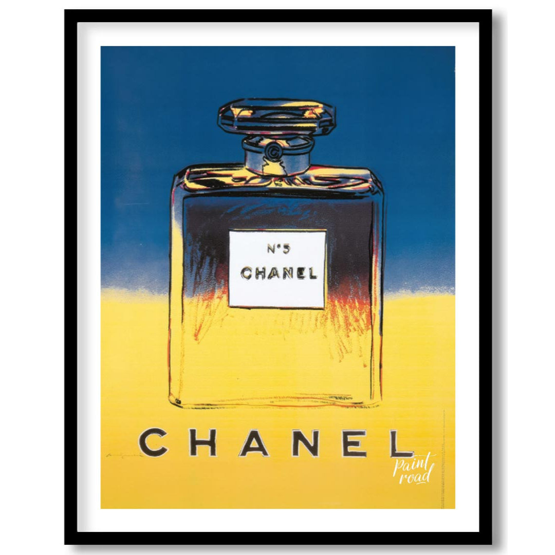 This elegant poster showcases the iconic "N°5 CHANEL" branding in bold, clean typography, repeated … for house
