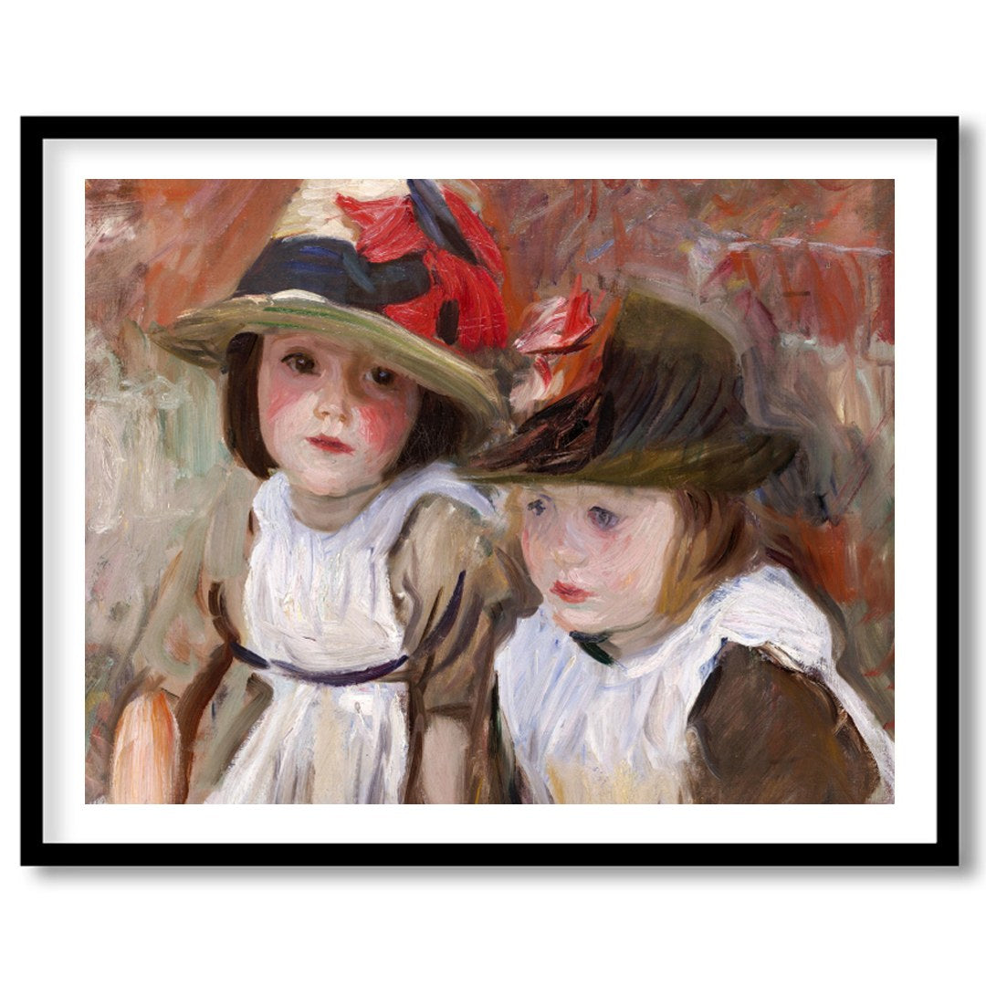 This delightful artwork captures the innocence and beauty of childhood with two young children for hallway