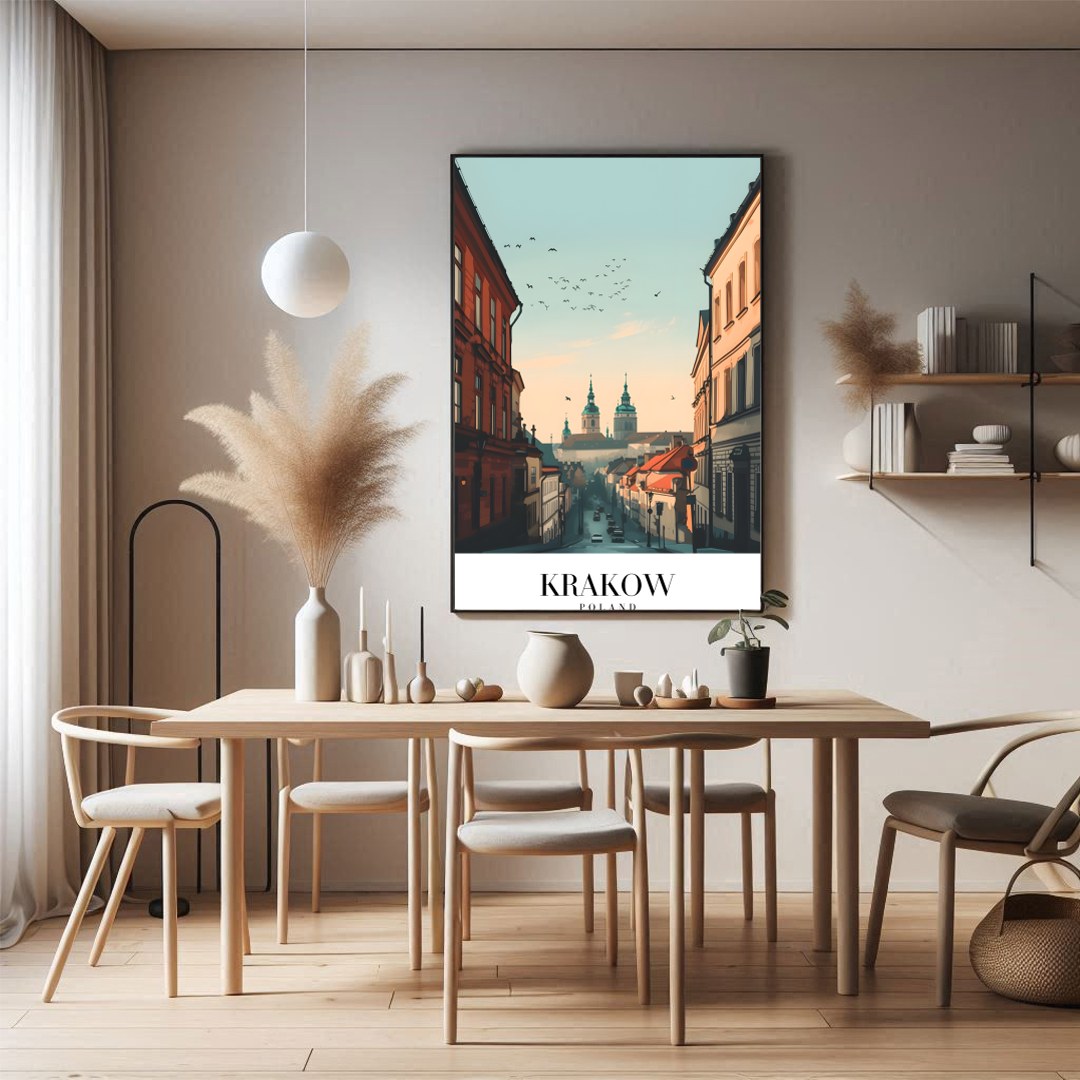 Capture the enchanting ambiance of Krakow with this stunning cityscape artwork. Featuring the for Dining