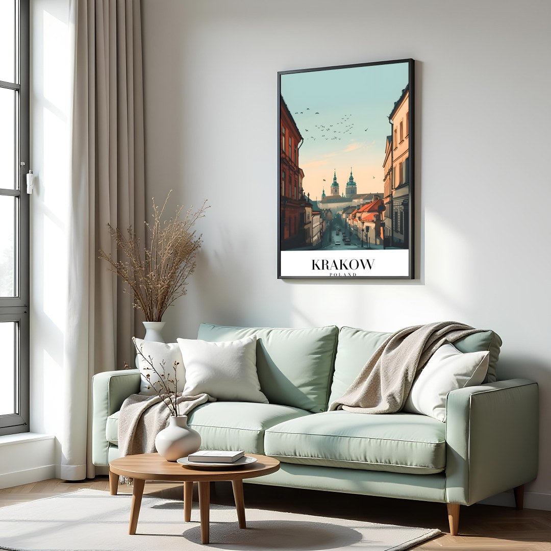 Capture the enchanting ambiance of Krakow with this stunning cityscape artwork. Featuring the for Hall