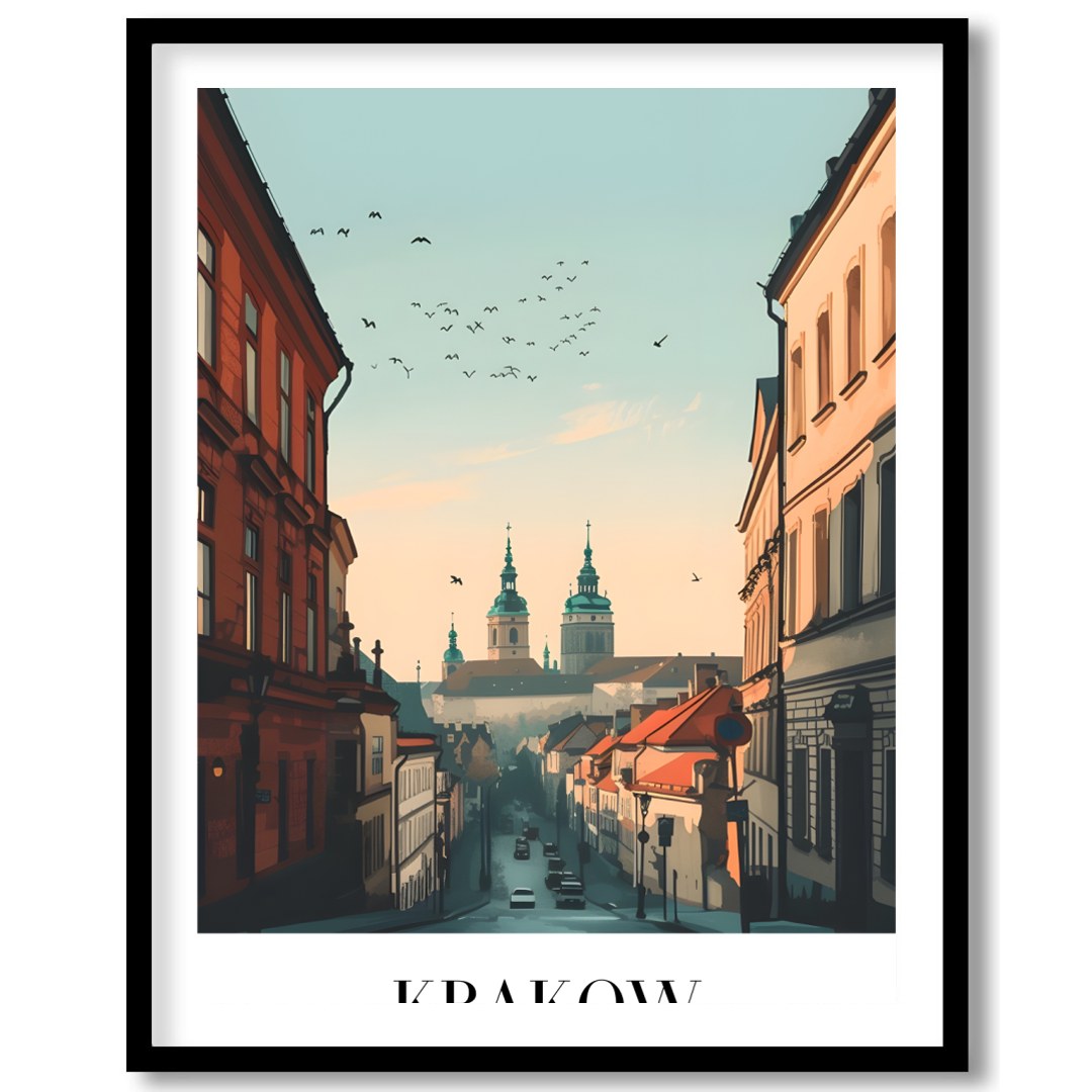 Capture the enchanting ambiance of Krakow with this stunning cityscape artwork. Featuring the for interior