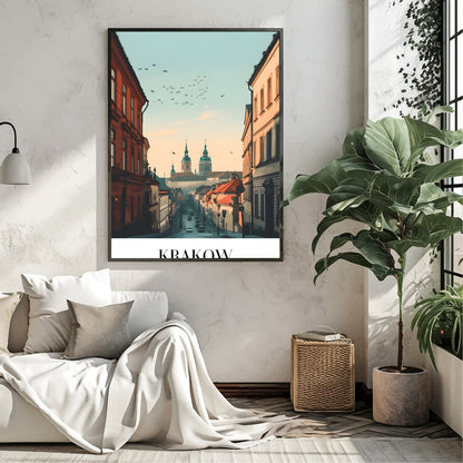 Capture the enchanting ambiance of Krakow with this stunning cityscape artwork. Featuring the for Living Room