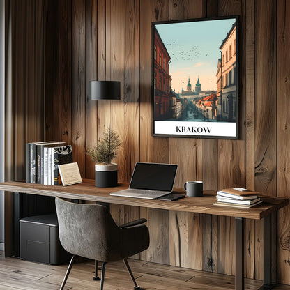 Capture the enchanting ambiance of Krakow with this stunning cityscape artwork. Featuring the for Study and Office