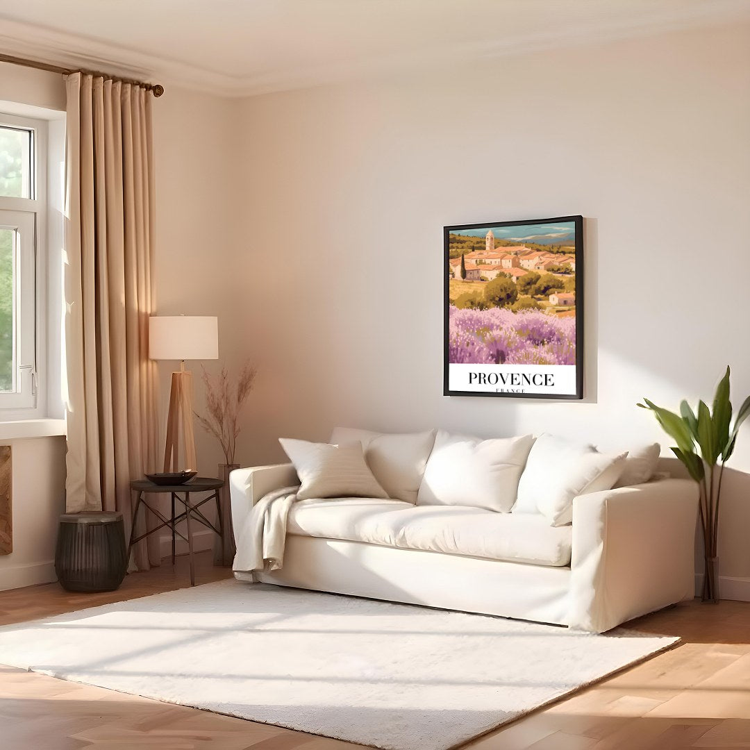 Immerse yourself in the serene beauty of the French countryside with this enchanting artwork, for Family Room
