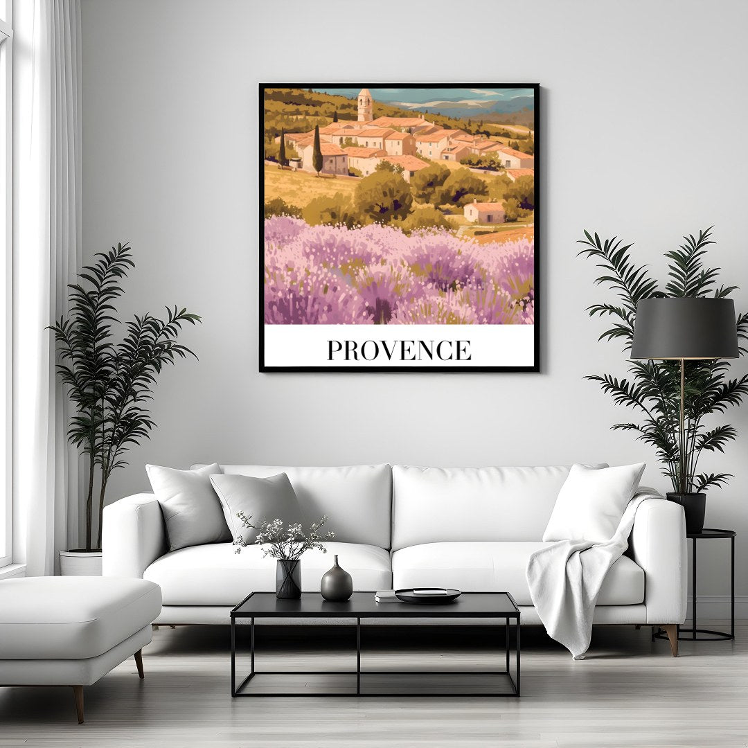 Immerse yourself in the serene beauty of the French countryside with this enchanting artwork, for Sitting Area