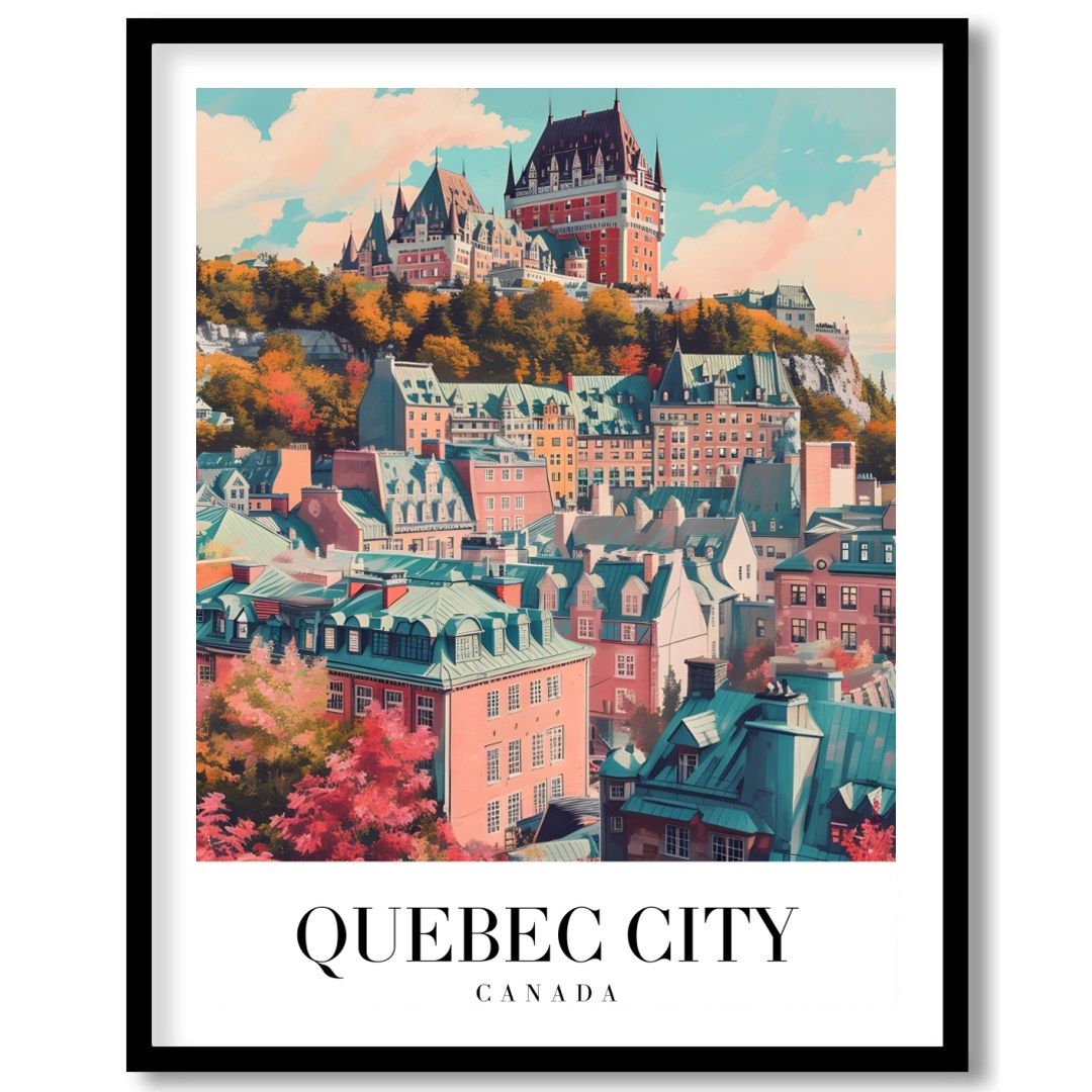 This captivating wall art captures the enchanting essence of Quebec City with its iconic for area