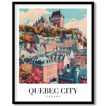 This captivating wall art captures the enchanting essence of Quebec City with its iconic for area