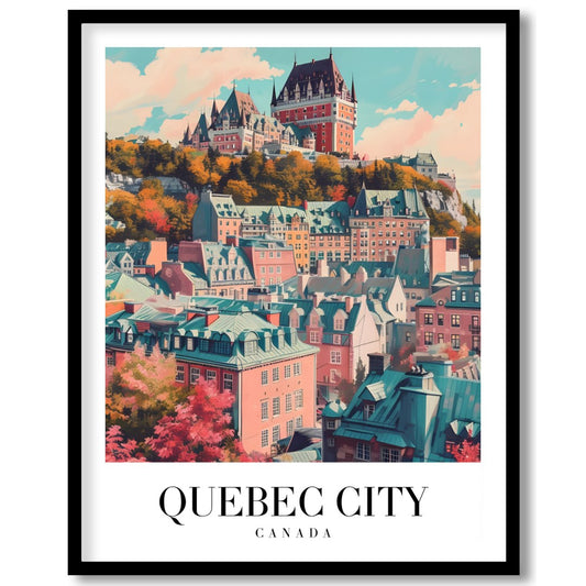 This captivating wall art captures the enchanting essence of Quebec City with its iconic for area