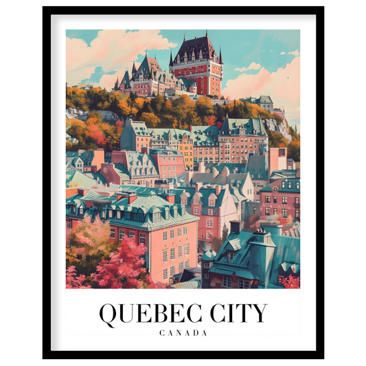 This captivating wall art captures the enchanting essence of Quebec City with its iconic for area