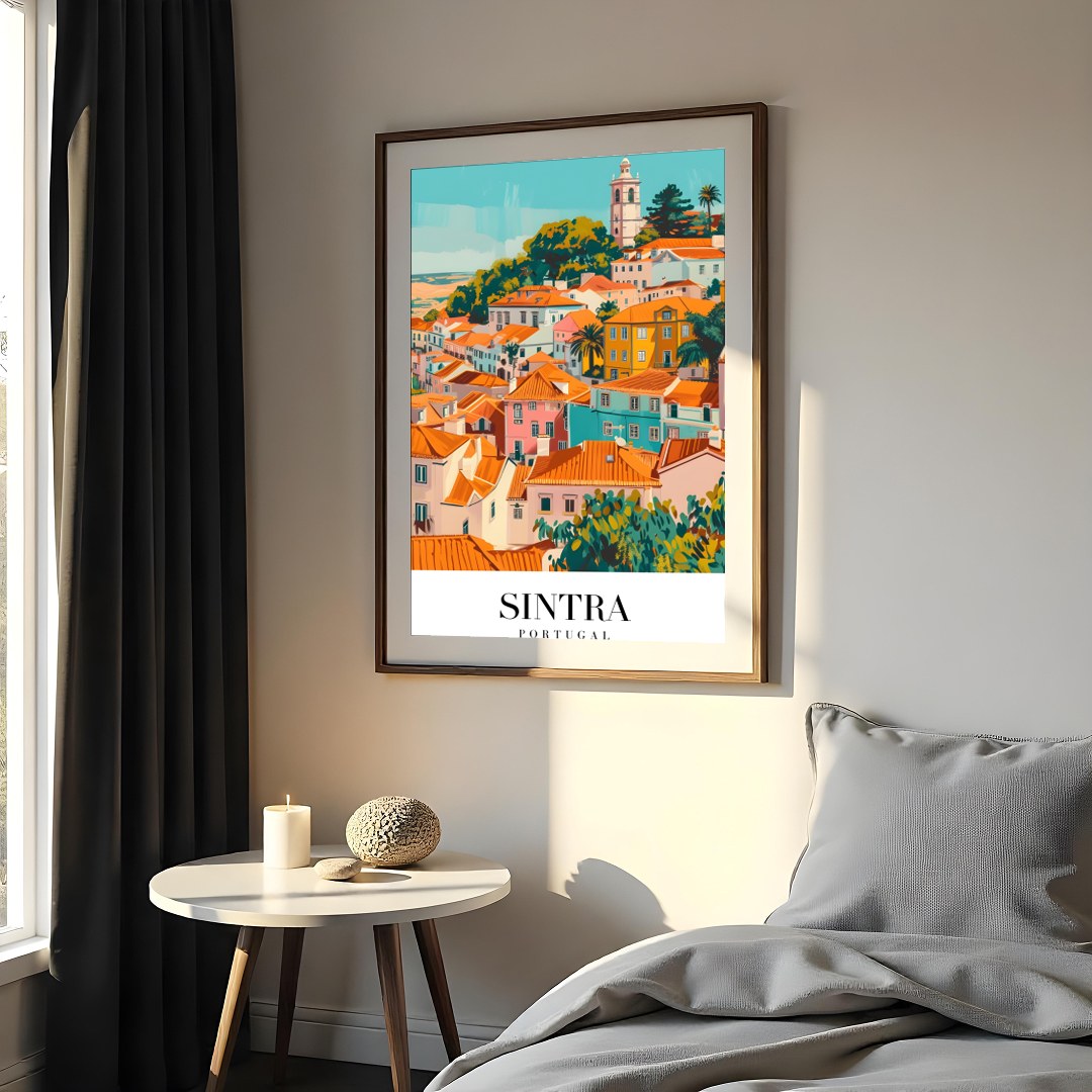 Bring the vibrant charm of Sintra, Portugal into your space with this exquisite artwork. The for Bedroom