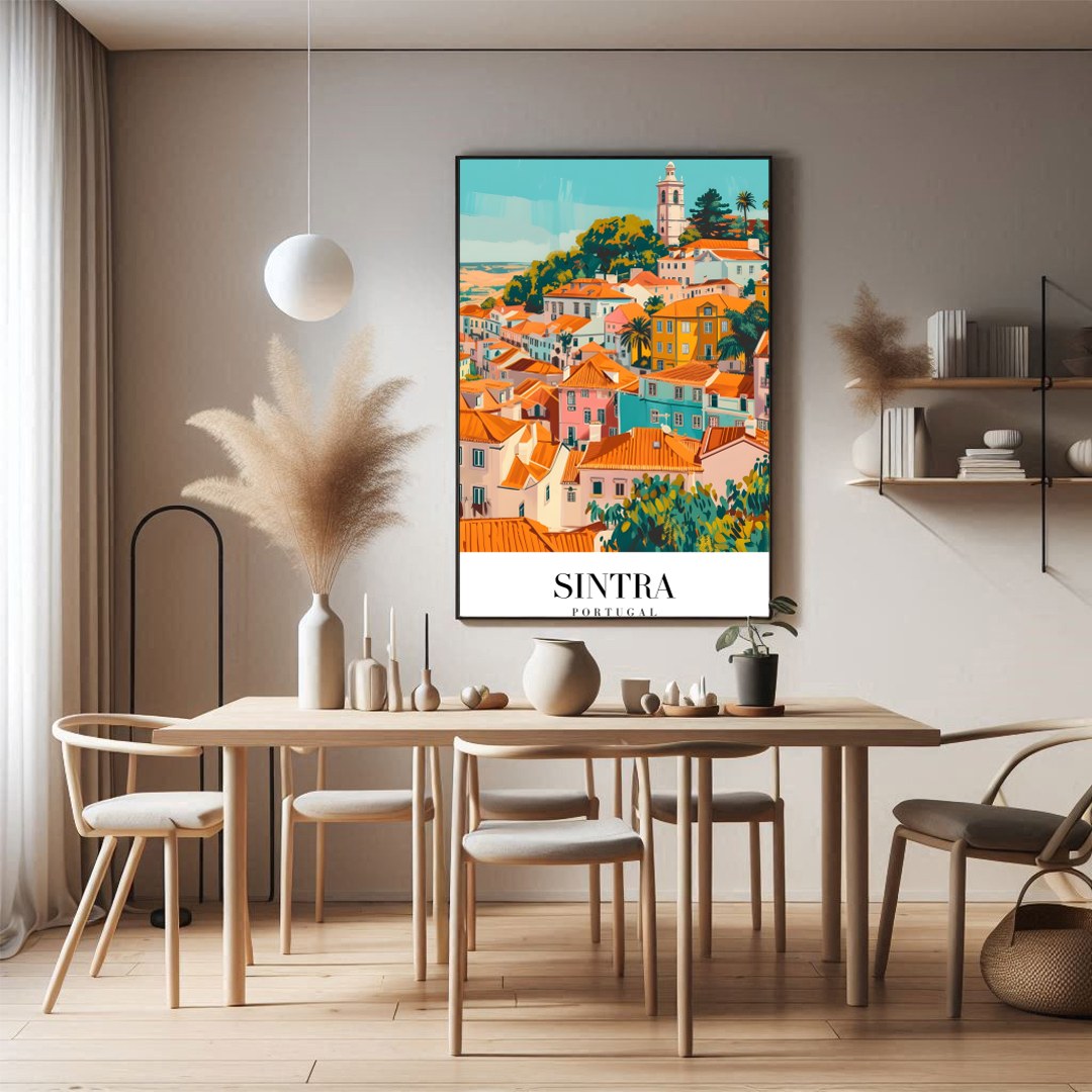 Bring the vibrant charm of Sintra, Portugal into your space with this exquisite artwork. The for Dining