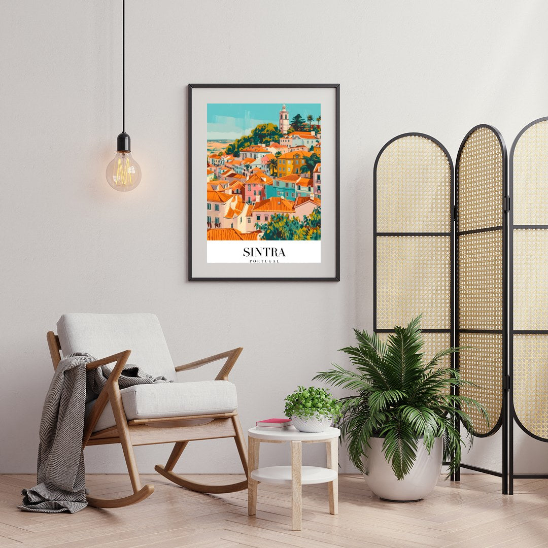 Bring the vibrant charm of Sintra, Portugal into your space with this exquisite artwork. The for Foyer