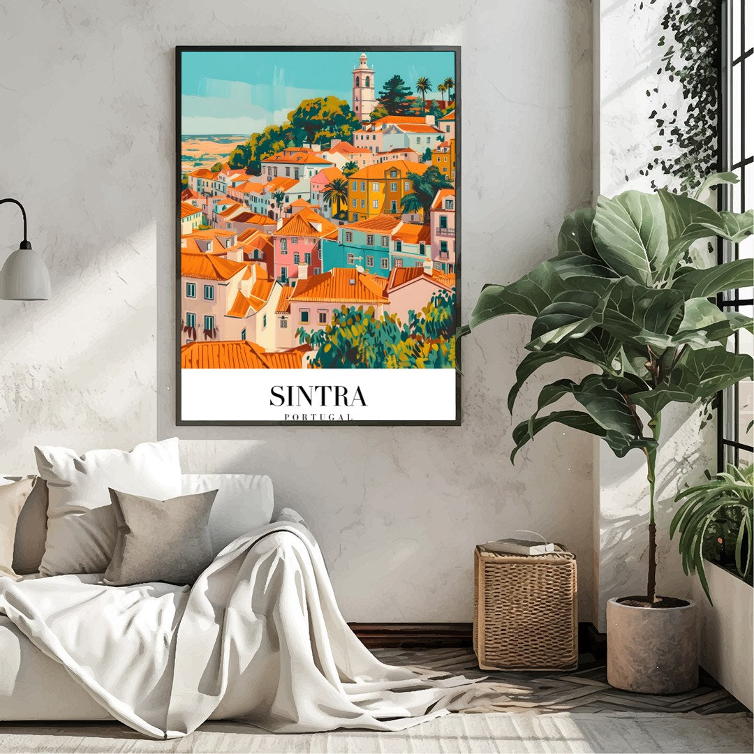 Bring the vibrant charm of Sintra, Portugal into your space with this exquisite artwork. The for Living Room