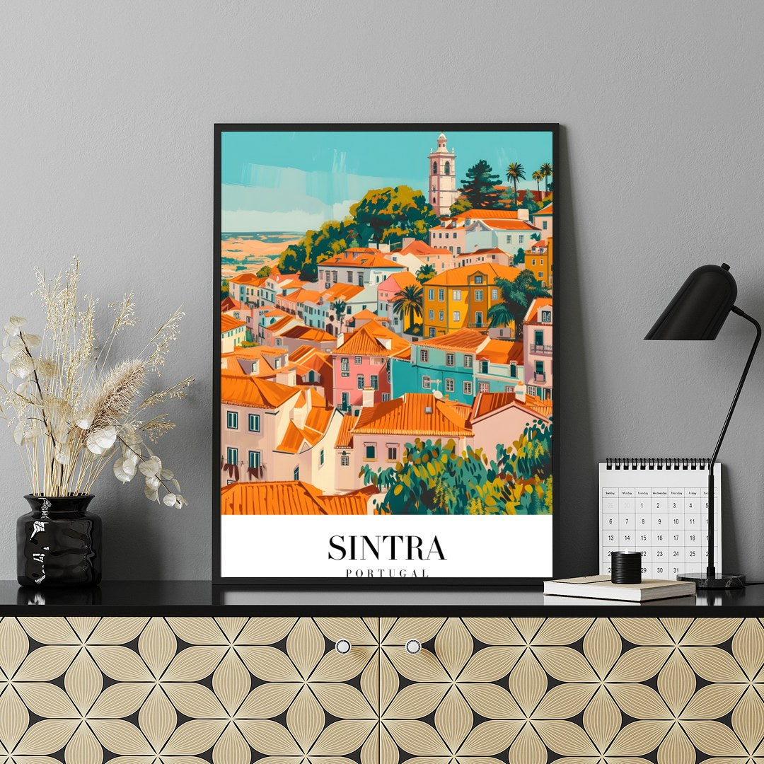 Bring the vibrant charm of Sintra, Portugal into your space with this exquisite artwork. The for Shelf