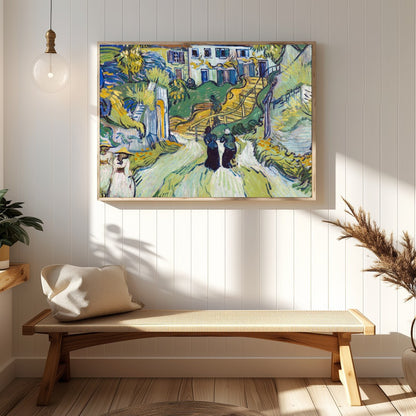 This artwork beautifully captures a vibrant village scene, bustling with life and movement. The for Hallway